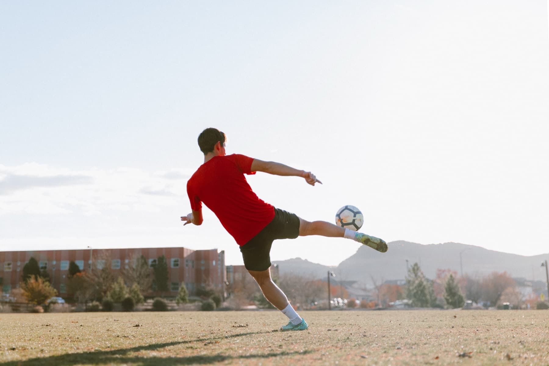 Youth soccer player training