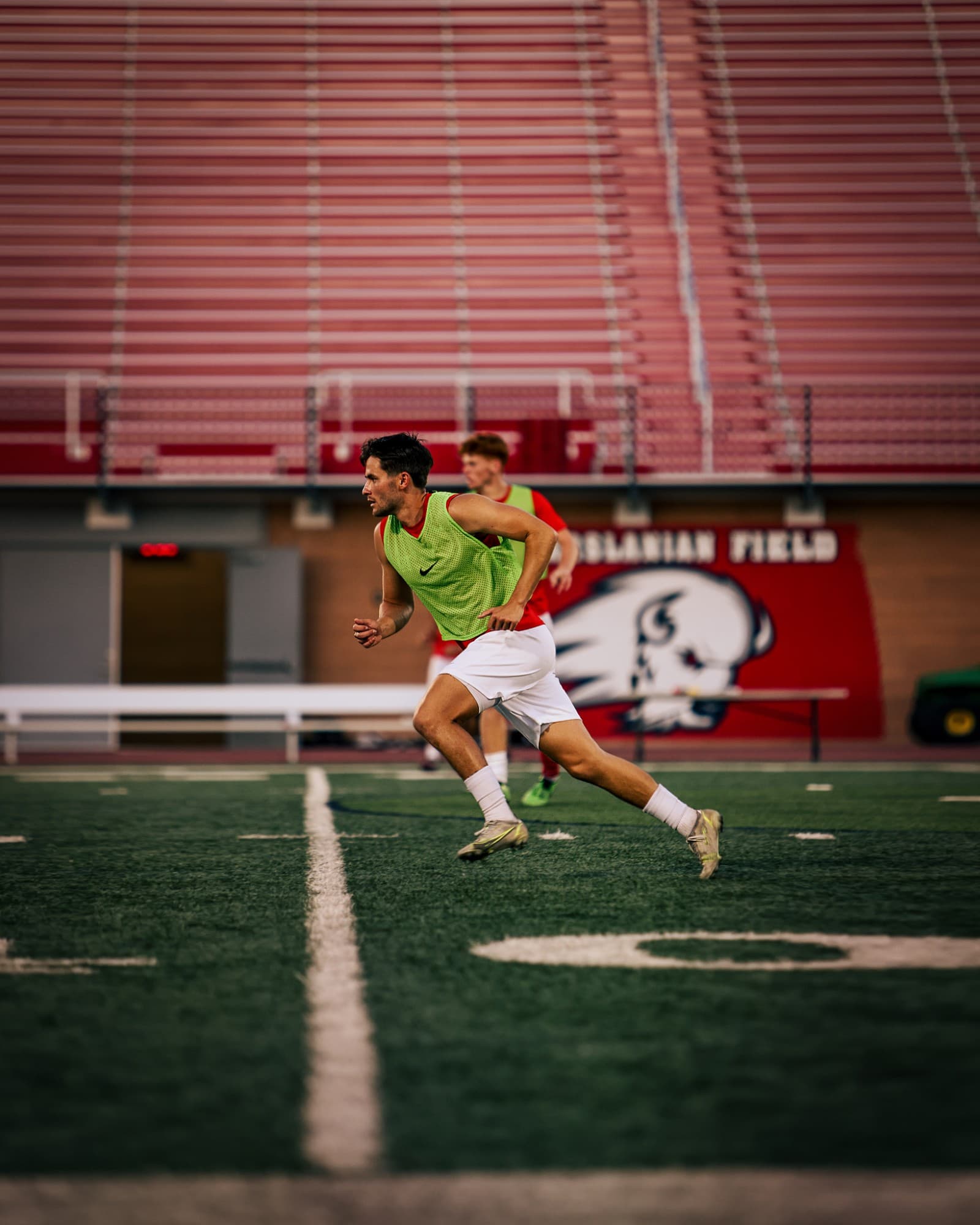 Player sprinting during training
